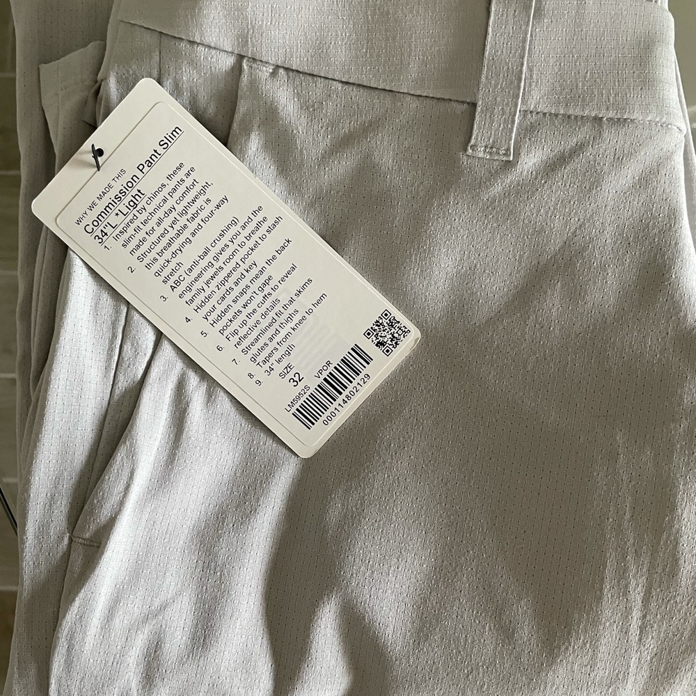 Lululemon Commission Pant Slim 32x34 Light stone - Picture 12 of 15